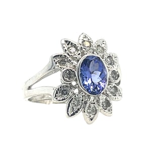 Diamond and tanzanite ring