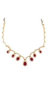 Estate Ruby and Diamond Necklace