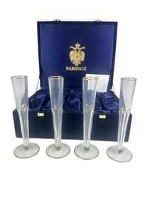 IMPERIAL FABERGE SET OF 4 CRYSTAL SHOT GLASSES