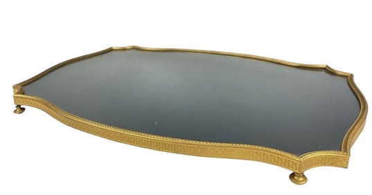 19TH CENTURY FRENCH EMPIRE GILT BRONZE PLATEAU