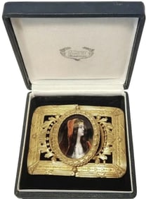 FRENCH LIMOGES ENAMEL BELT BUCKLE