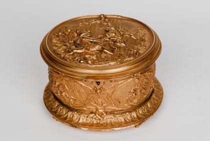 19th Century French Gilt Bronze Hinged Jewelry Box