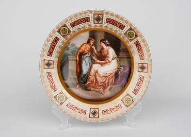 A Royal Vienna Hand Painted Porcelain Decorative Cabinet Plate