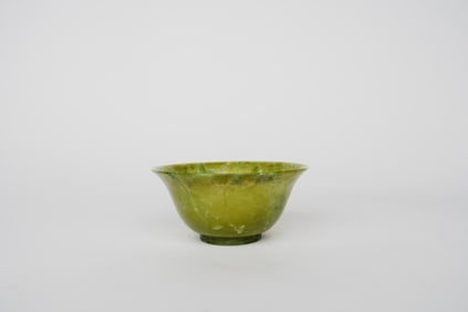 An 18th Century Chinese Hand Carved Green Jade Bowl