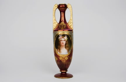 19th Century Royal Vienna Style Hand Painted Porcelain Vase