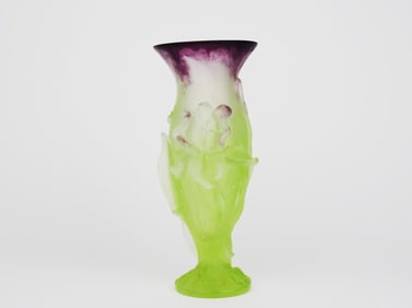 A Daum Pate De Verre Iris Flower Vase