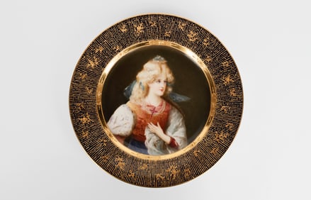A Hand Painted Viennese Decorative Porcelain Cabinet Plate Bu Wagner