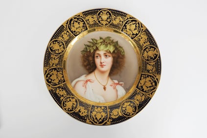 A Hand Painted Royal Vienna Porcelain Decorative Cabinet Plate