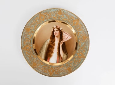 19th Century Viennese Hand Painted Decorative Porcelain Cabinet Plate.