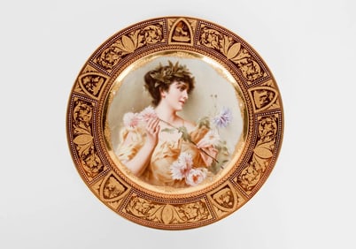 19th Century Viennese Hand Painted Decorative Porcelain Cabinet Plate