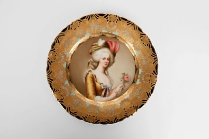 19th Century Royal Vienna Hand Painted Porcelain Cabinet Plate By Wagner