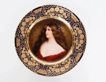 19th Century Royal Vienna Hand Painted Decorative Cabinet Plate By Wagner