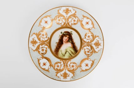 19th Century Viennese Porcelain Hand Painted Decorative Cabinet Plate
