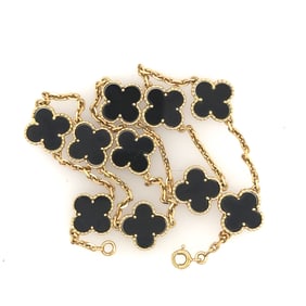 Van Cleef & Arpel 18K Yellow Gold & Black Onyx Necklace