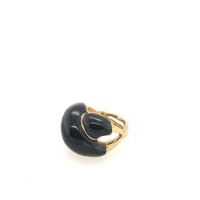 Ladies 14K Yellow Gold & Black Onyx Ring