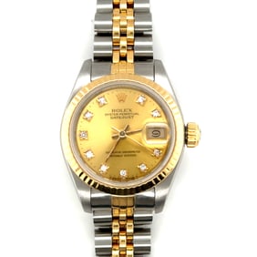 Ladies Two Tune Oyster Perpetual DateJust Diamond Bezel Rolex