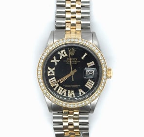 Rolex Date Just Oyster Perpetual Two Tone Mens Wrist Watch