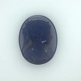 Victorian unmounted blue chalcedony cameo