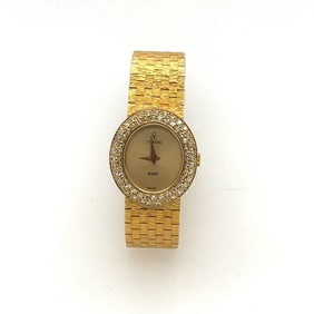 Ladies 18k Yellow Gold & Diamond Concord wrist Watch.