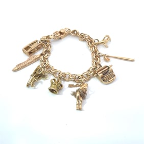14K Yellow Gold Charm Bracelet