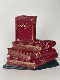 A Pile of Red Books Cast Iron Doorstop