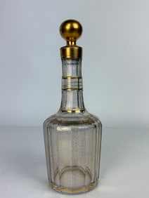 19th Century Baccarat Gilded Cut Crystal Bottle