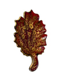 19th Century Bohemian Gilded Cranberry Glass Candy Dish