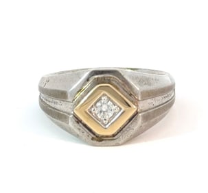 14k Yellow Gold, 925 Sterling Silver & Diamond Ringng