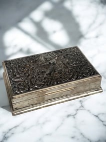 An Asian Hand Made Silver Jewelry Box