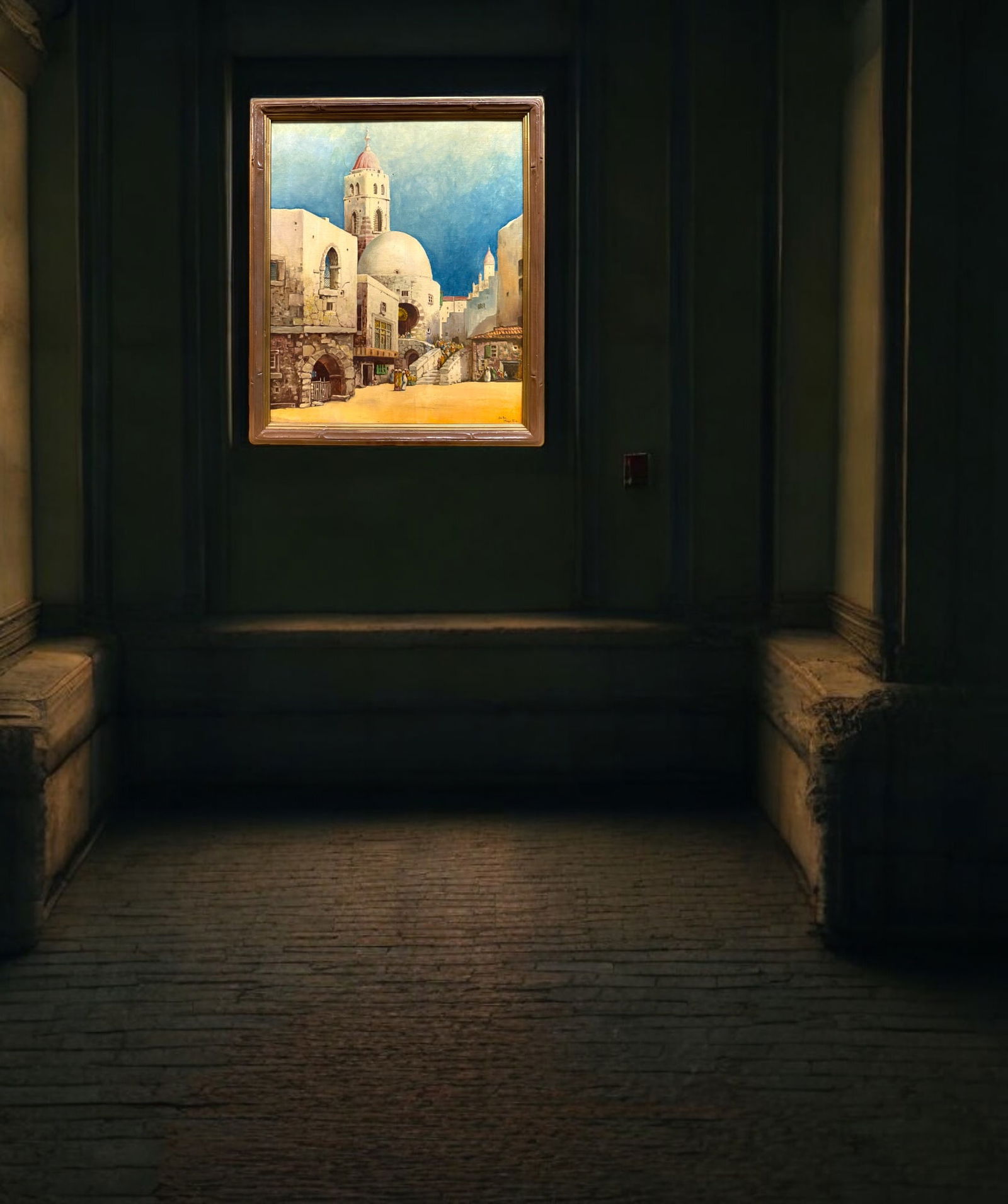 A Large Middle Eastern Oil On Canvas Painting Of A Masque By Jan Tak (1 of 8)