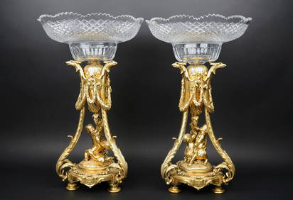 Christofle & Cie Gilt Bronze and Cut Crystal Tazzas, Late 19th Century (1 of 11)