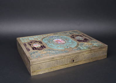 French Parcel Gilt Silver & Enamel Table Box Made by Janvier Quercia- Paris (1 of 8)