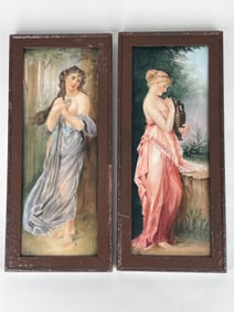 A Pair Of Royal Vienna Style Porcelain Hand Painted Plaques