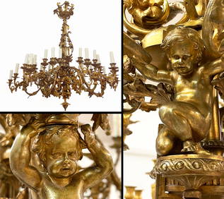 19th Century French Gilt Bronze Thirty Six Lights Candelabra (1 of 9)