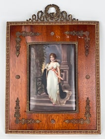 19th Century KPM Porcelain Style Hand Painted Framed Plaque