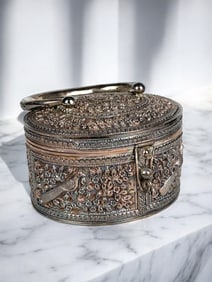 20th Century Asian Sterling Silver Handmade Jewelry Box
