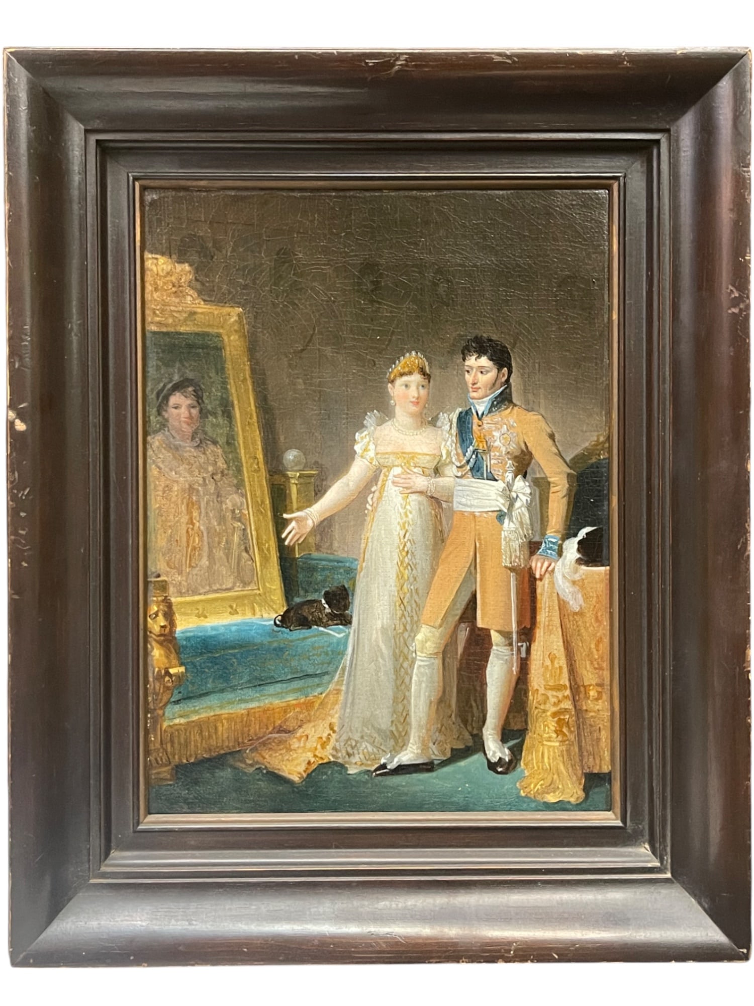 An Oil on Canvas Paining of a Loving Couple, French, 19th Century (1 of 9)