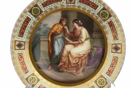 A Royal Vienna Hand Painted Porcelain Decorative Cabinet Plate