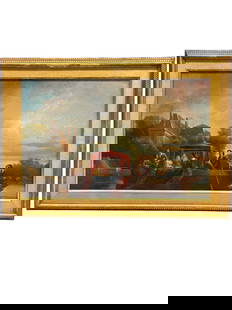 19th Century Oil On Canvas Painting: 19th Century Oil On Canvas Painting. 28-1/2" x 16-1/2"