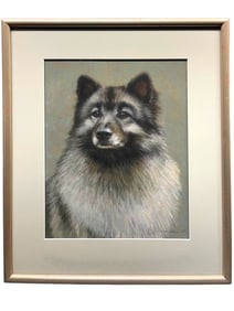 Pastel on Paper of a Husky