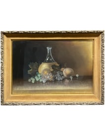 French Pastel on Paper Still Life Painting Circa 19th Century