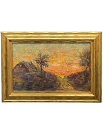 An Impressionist Oil on Board Landscape Painting, France Circa 1990s