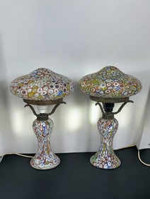 A Pair of Italian Millefiori Lamps