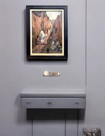 An Attractive Persian Oil On Canvas Painting Of Street View By Andro