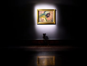 A Middle Eastern Oil On Canvas Painting Of An Arab Man