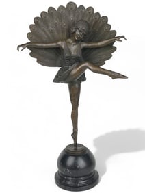 A Patented Bronze Sculpture of A Ballet Dancer Signed Pellier
