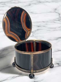 19th Century Ormolu Mounted Agate Jewelry Box