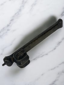 18th Century Middle Eastern Handmade Brass Inkwell & Pen Holder Signed By the Artist. Circa 1880.