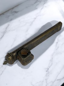 19th Century Middle Eastern Handmade Silver Inlaid Inkwell & Penholder