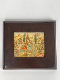 Magnificent Persian Hand Painted Painting On Bone By Mohammad Ali Zavie